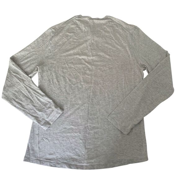 Lululemon Henley Shirt Men M Light Gray Basic Long Sleeve Classic Casual Preppy - Picture 2 of 6
